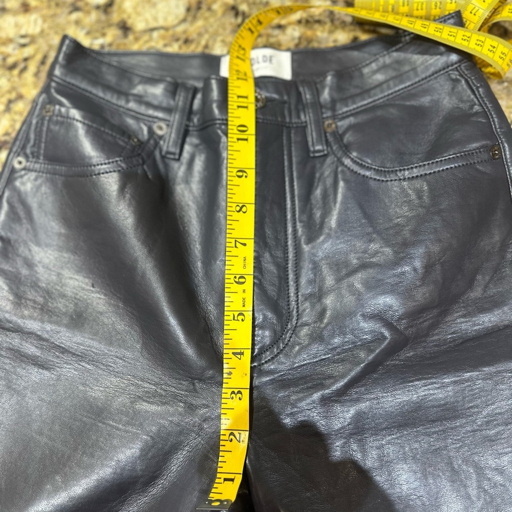AGOLDE 90s Pinch Waist recycled leather gray pants 24 - Picture 11 of 12